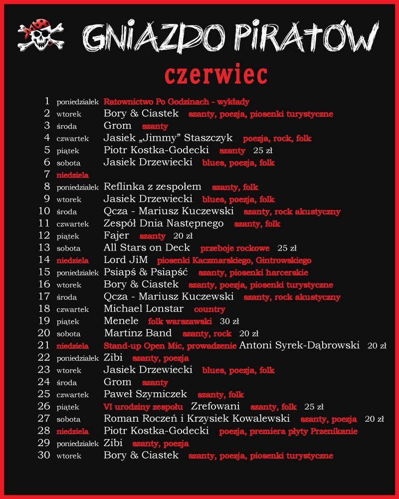 Plakat koncertowy w stylu Gniazda Piratów